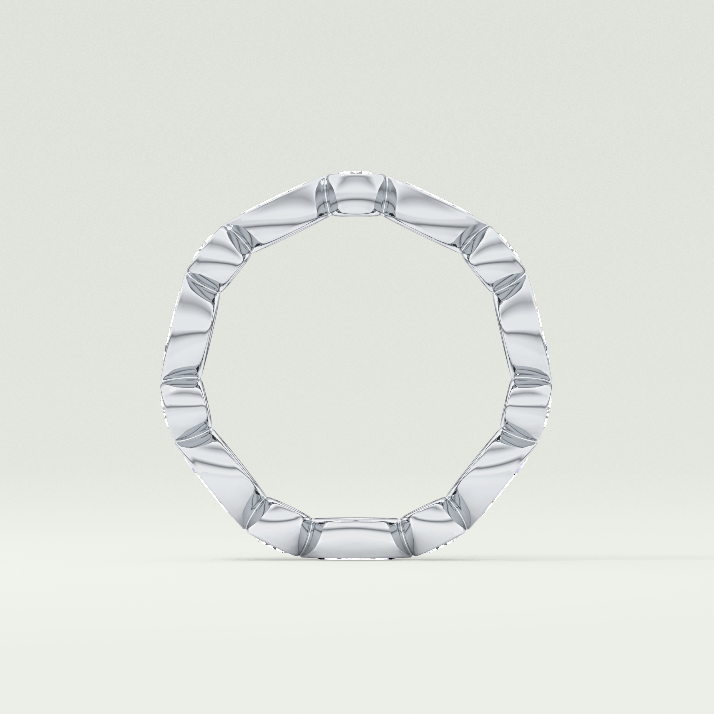 0.98 TCW Round & Marquise Shaped Moissanite Wedding Band