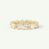 1.28 TCW Round & Pear Cut Lab-Grown Diamond Full Eternity Bezel Wedding Band