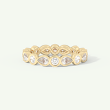 1.28 TCW Round & Pear Cut Lab-Grown Diamond Full Eternity Bezel Wedding Band