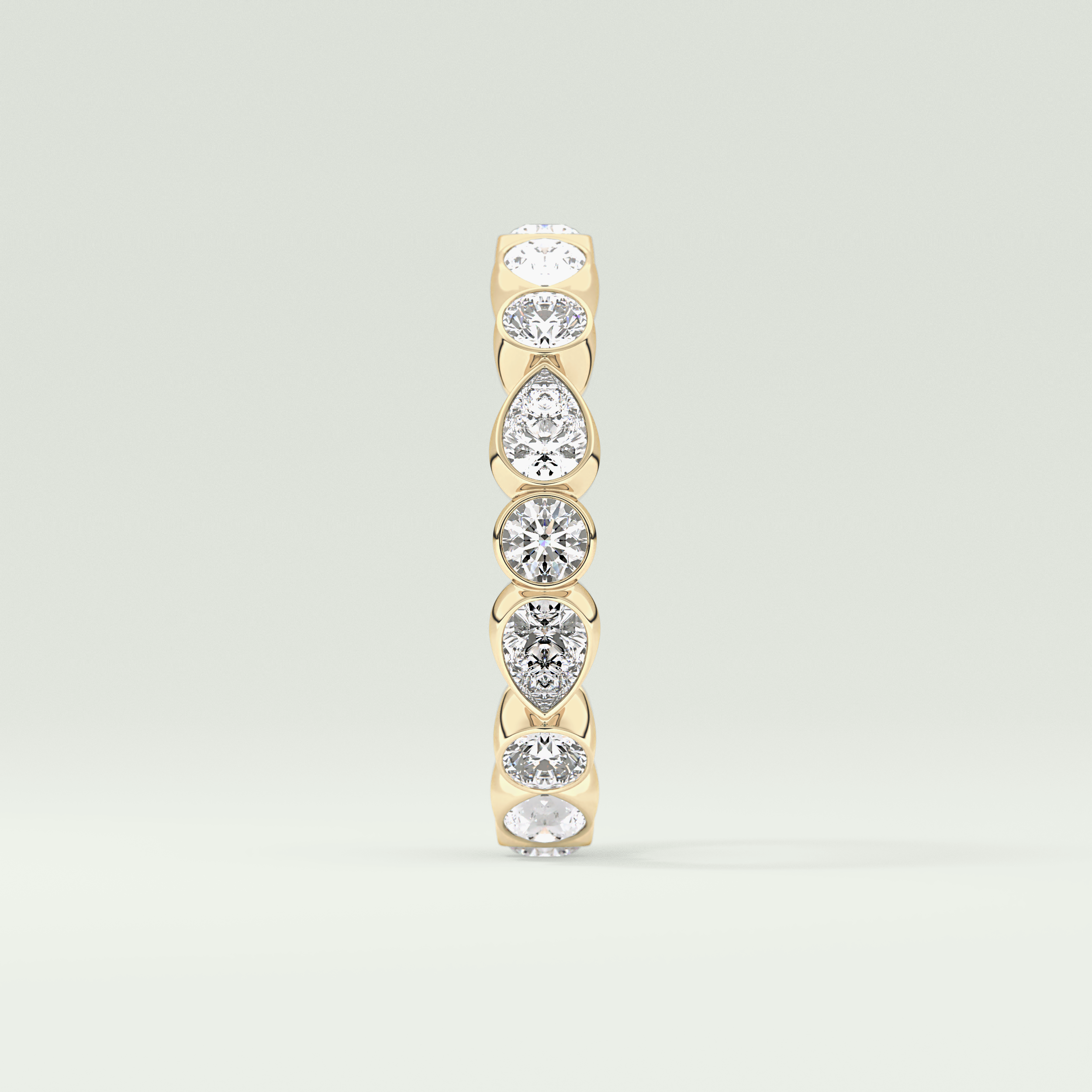 1.28 TCW Round & Pear Shaped Moissanite Wedding Band