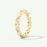 1.28 TCW Round & Pear Cut Lab-Grown Diamond Full Eternity Bezel Wedding Band