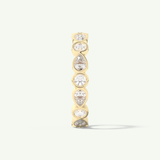 1.28 TCW Round & Pear Cut Lab-Grown Diamond Full Eternity Bezel Wedding Band
