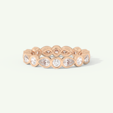 1.28 TCW Round & Pear Cut Lab-Grown Diamond Full Eternity Bezel Wedding Band