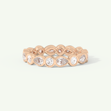 1.28 TCW Round & Pear Cut Lab-Grown Diamond Full Eternity Bezel Wedding Band