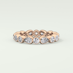 1.28 TCW Round & Pear Shaped Moissanite Wedding Band