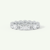 1.28 TCW Round & Pear Cut Lab-Grown Diamond Full Eternity Bezel Wedding Band