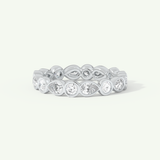 1.28 TCW Round & Pear Cut Lab-Grown Diamond Full Eternity Bezel Wedding Band