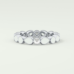 1.28 TCW Round & Pear Shaped Moissanite Wedding Band