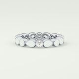 1.28 TCW Round & Pear Shaped Moissanite Wedding Band