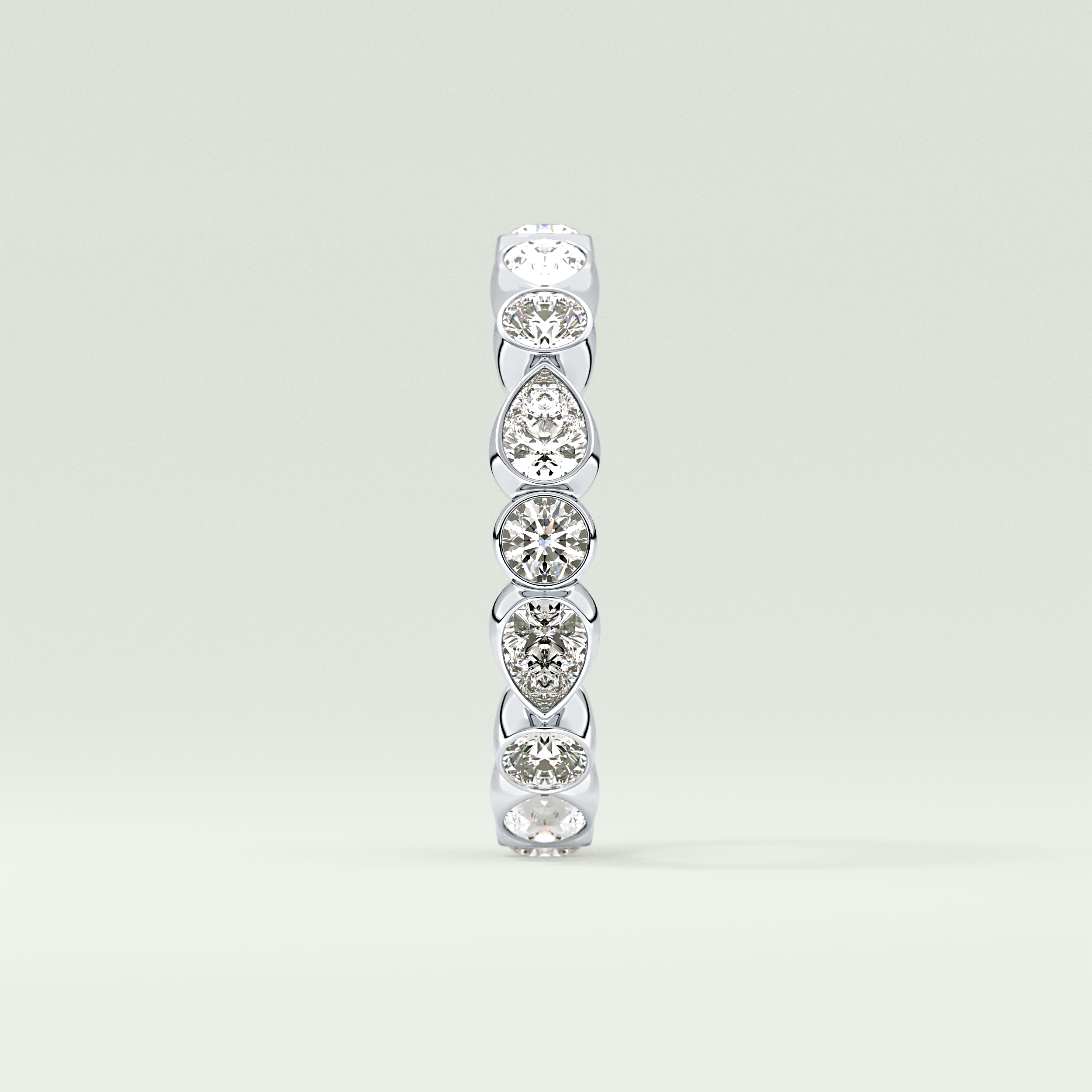 1.28 TCW Round & Pear Shaped Moissanite Wedding Band