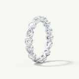 1.28 TCW Round & Pear Cut Lab-Grown Diamond Full Eternity Bezel Wedding Band