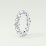1.28 TCW Round & Pear Shaped Moissanite Wedding Band