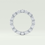 1.28 TCW Round & Pear Shaped Moissanite Wedding Band