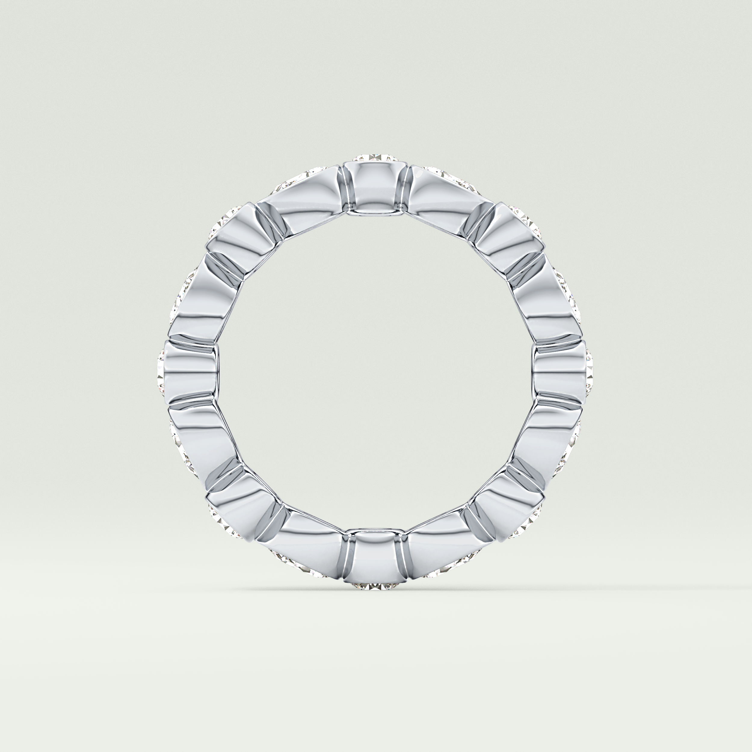 1.28 TCW Round & Pear Shaped Moissanite Wedding Band