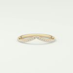 0.74 TCW Round Cut V Shaped Lab Grown Diamond Wedding Band