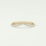 0.74 TCW Round Cut V Shaped Lab Grown Diamond Wedding Band