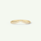 0.74 TCW Round Cut V Shaped Moissanite Full Eternity Wedding Band