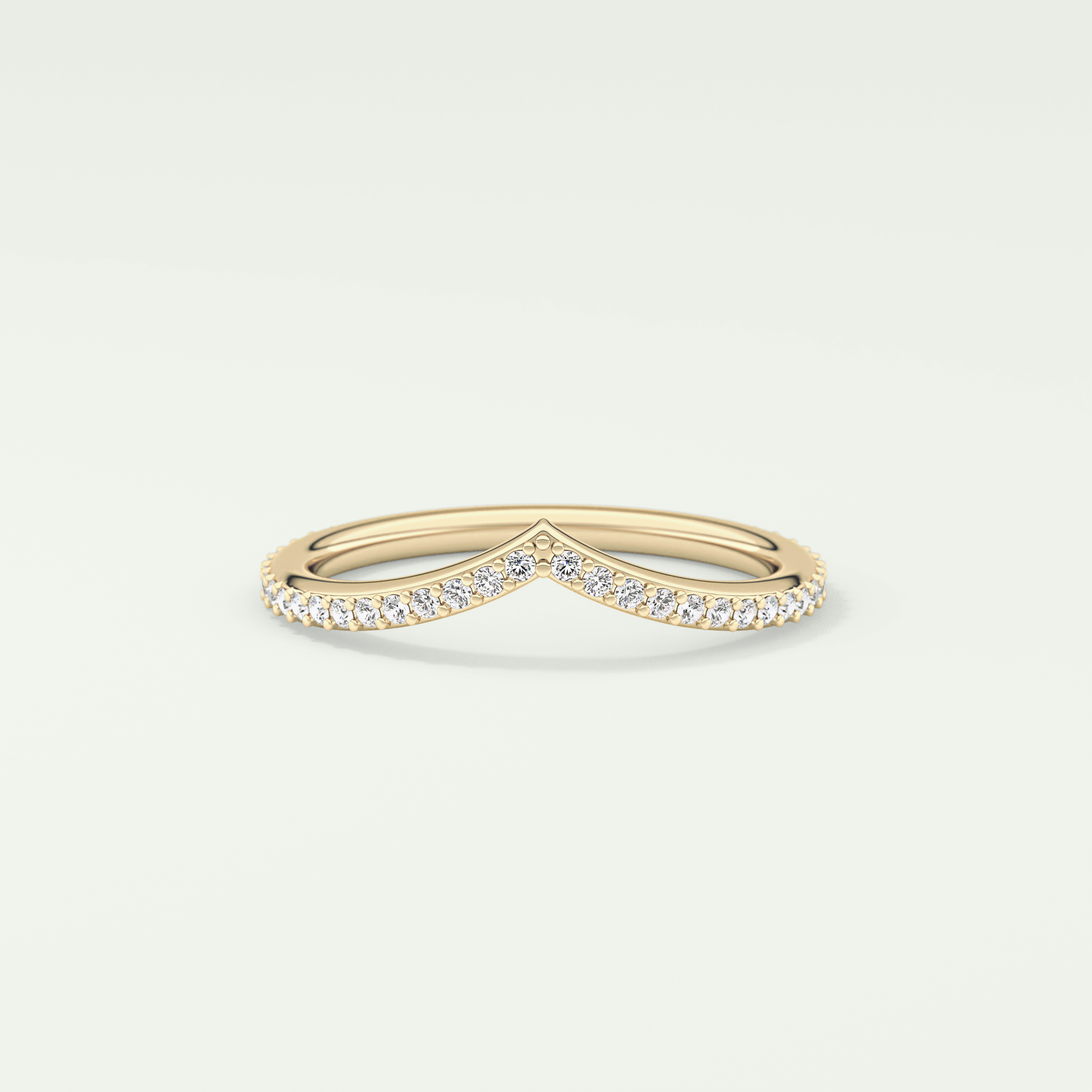 0.74 TCW Round Cut V Shaped Moissanite Wedding Band