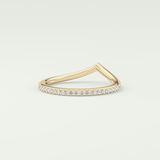0.74 TCW Round Cut V Shaped Lab Grown Diamond Wedding Band