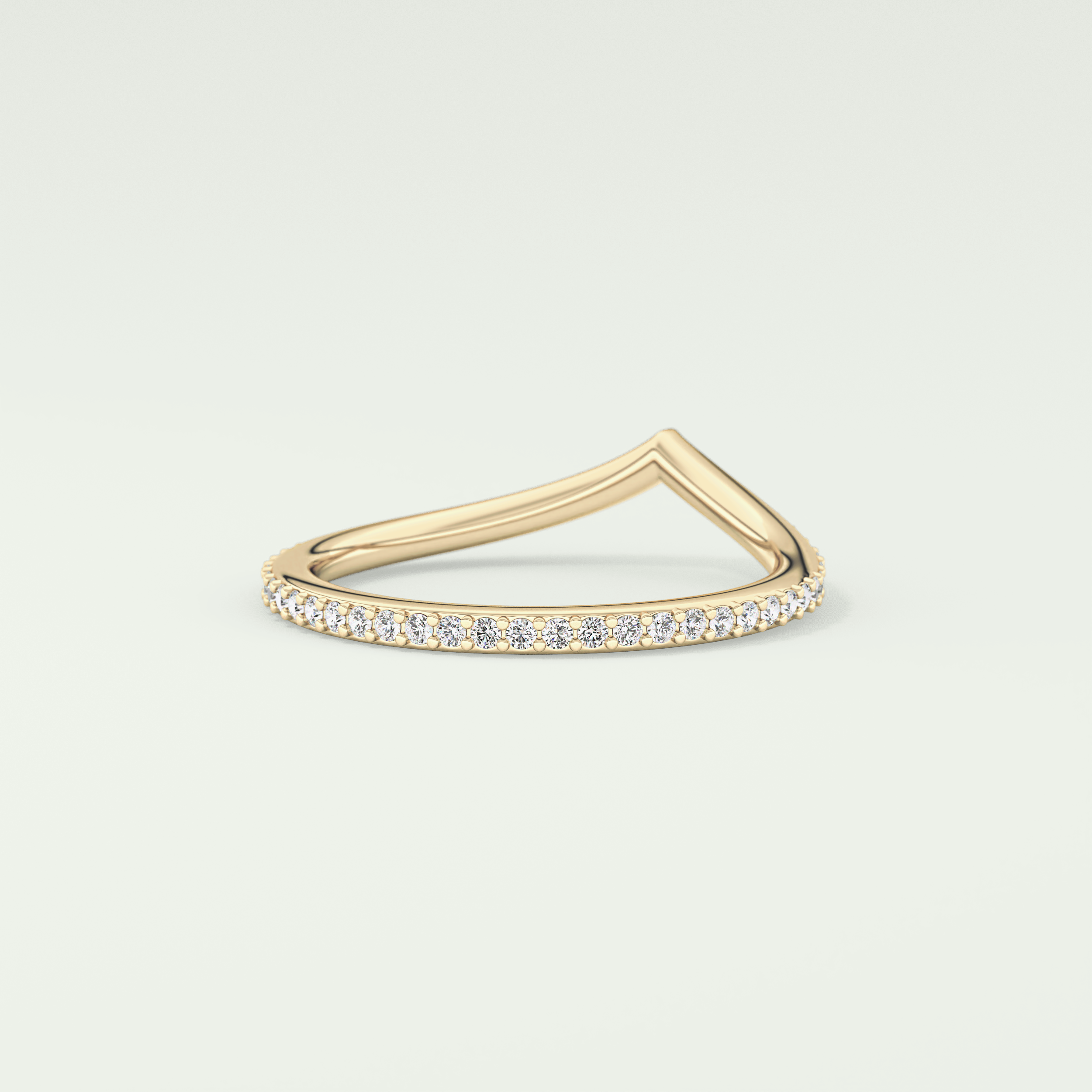 0.74 TCW Round Cut V Shaped Lab Grown Diamond Wedding Band