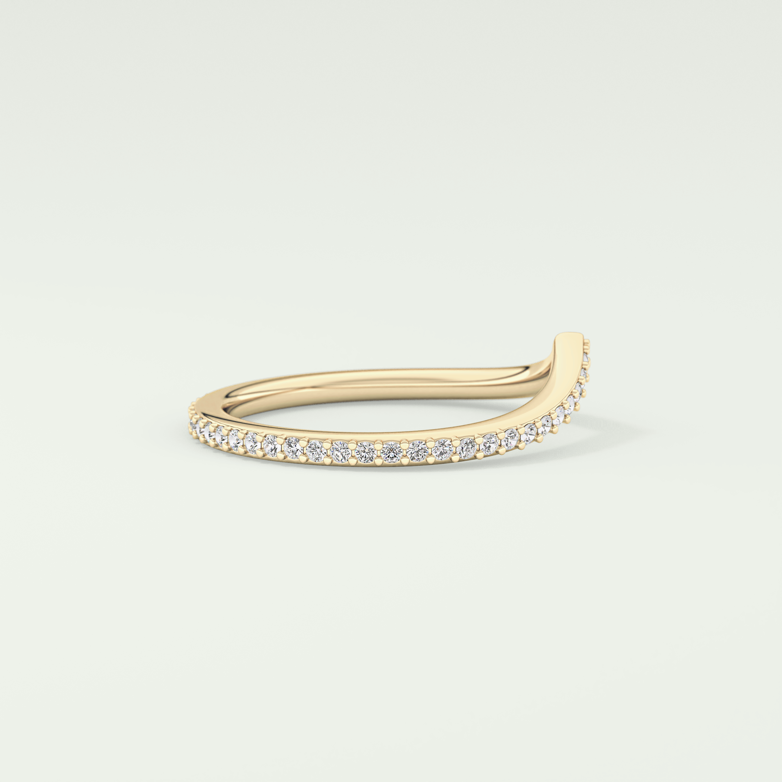 0.74 TCW Round Cut V Shaped Lab Grown Diamond Wedding Band