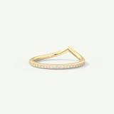 0.74 TCW Round Cut V Shaped Moissanite Full Eternity Wedding Band