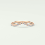 0.74 TCW Round Cut V Shaped Lab Grown Diamond Wedding Band