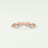0.74 TCW Round Cut V Shaped Lab Grown Diamond Wedding Band