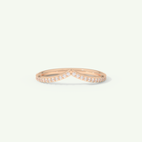 0.74 TCW Round Cut V Shaped Moissanite Full Eternity Wedding Band