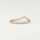 0.74 TCW Round Cut V Shaped Lab Grown Diamond Wedding Band