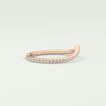0.74 TCW Round Cut V Shaped Lab Grown Diamond Wedding Band