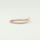 0.74 TCW Round Cut V Shaped Lab Grown Diamond Wedding Band