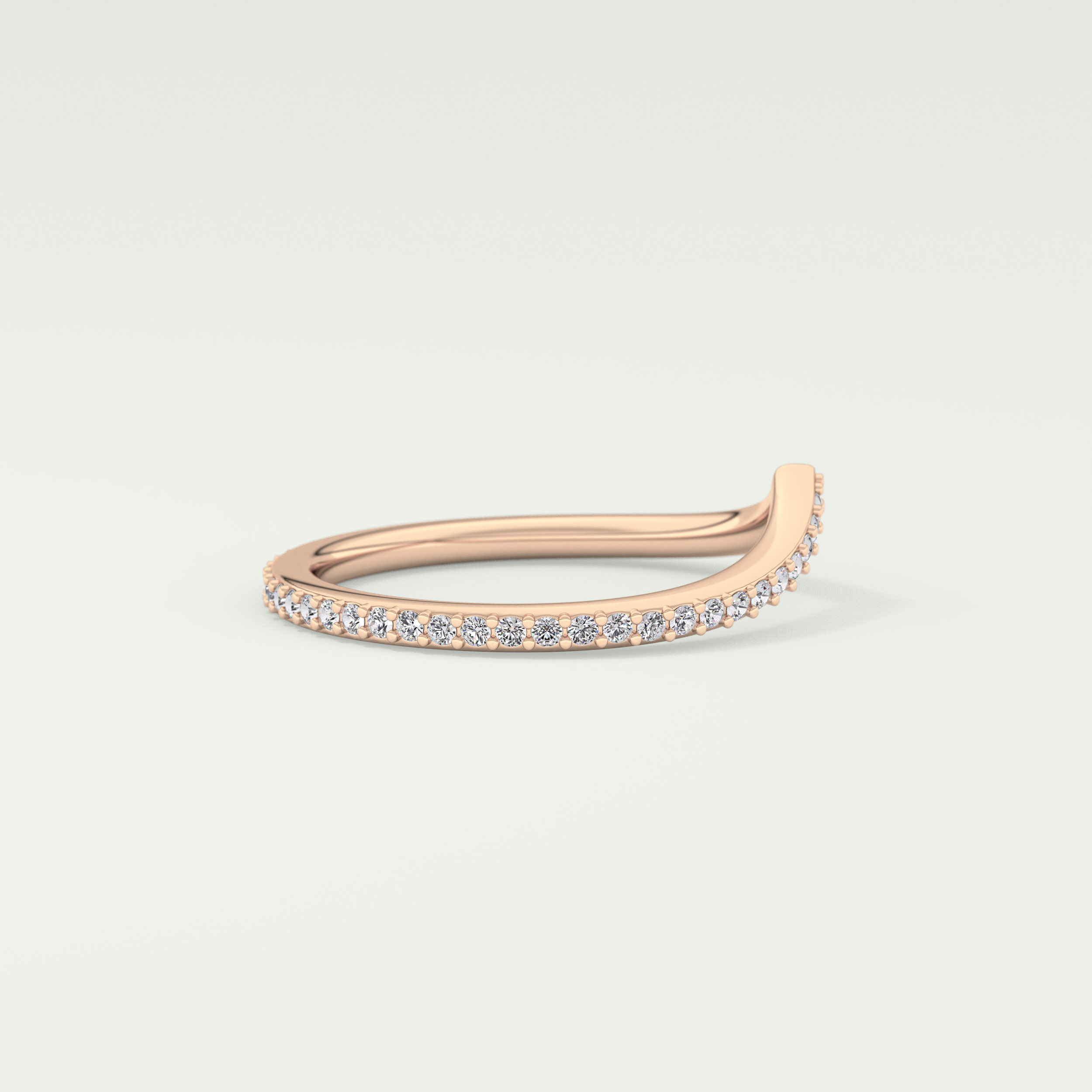 0.74 TCW Round Cut V Shaped Lab Grown Diamond Wedding Band