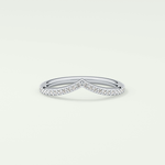 0.74 TCW Round Cut V Shaped Lab Grown Diamond Wedding Band
