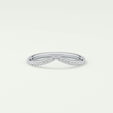 0.74 TCW Round Cut V Shaped Lab Grown Diamond Wedding Band