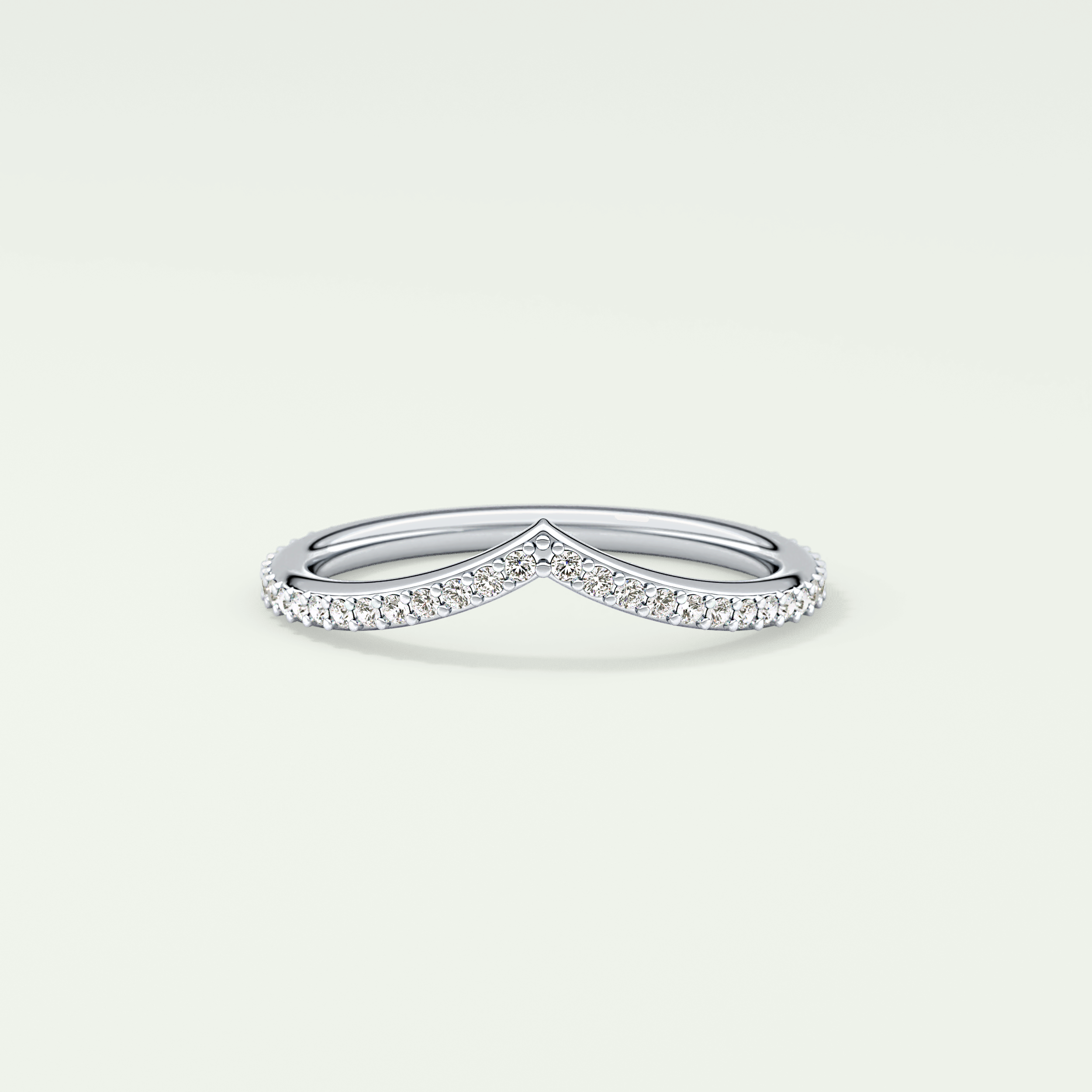 0.74 TCW Round Cut V Shaped Lab Grown Diamond Wedding Band
