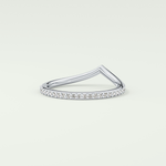 0.74 TCW Round Cut V Shaped Lab Grown Diamond Wedding Band