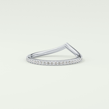 0.74 TCW Round Cut V Shaped Lab Grown Diamond Wedding Band