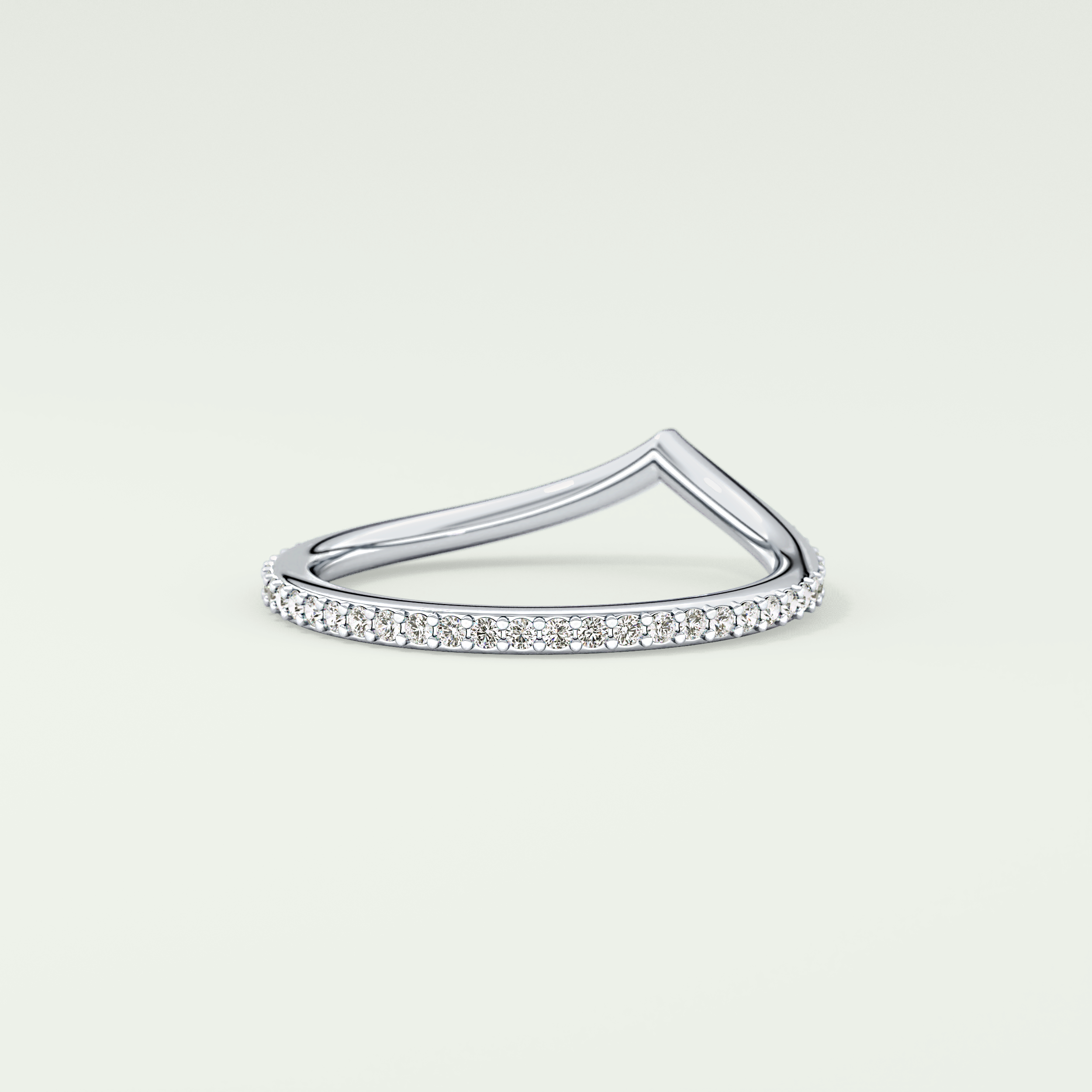 0.74 TCW Round Cut V Shaped Lab Grown Diamond Wedding Band