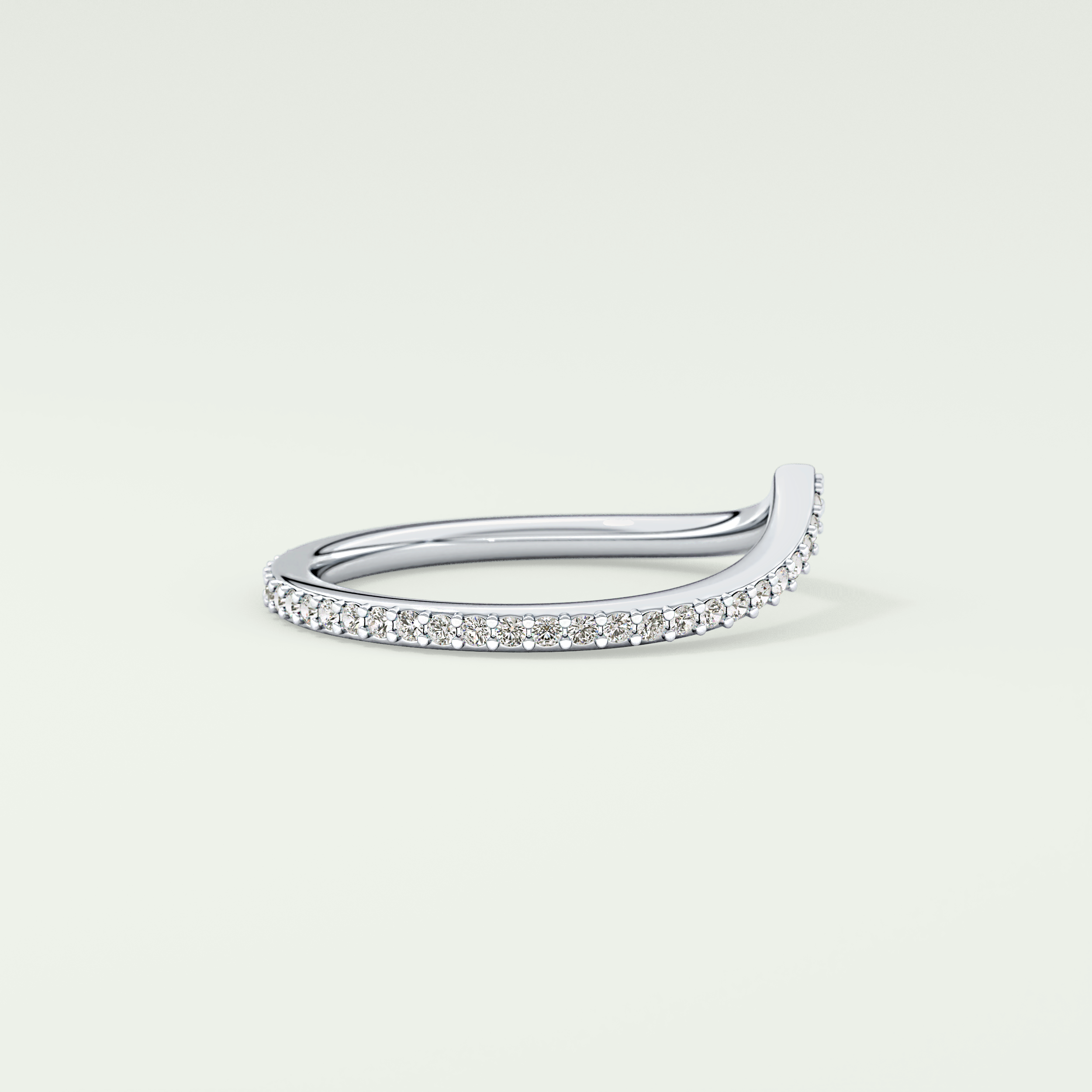 0.74 TCW Round Cut V Shaped Lab Grown Diamond Wedding Band