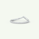 0.74 TCW Round Cut V Shaped Moissanite Full Eternity Wedding Band