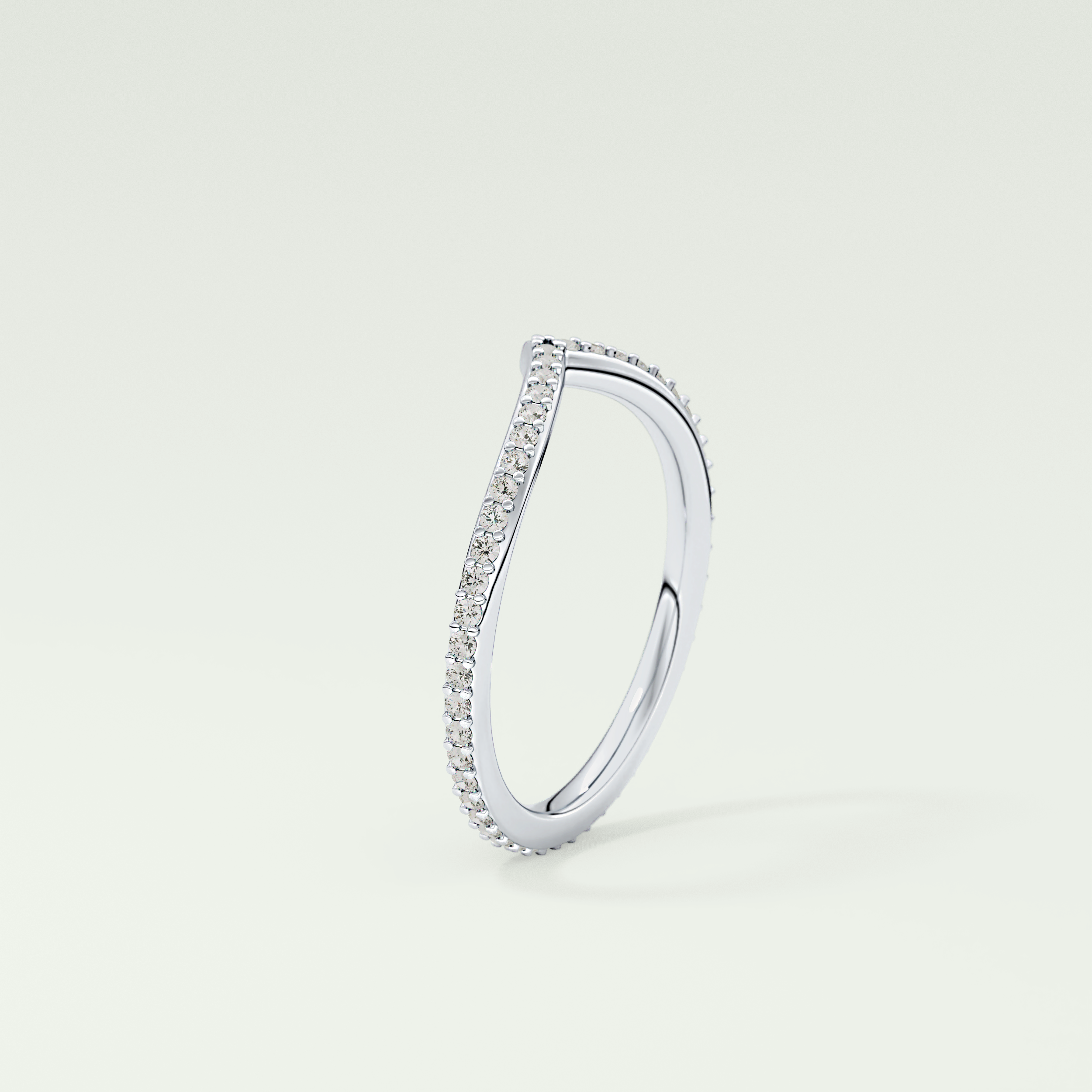 0.74 TCW Round Cut V Shaped Lab Grown Diamond Wedding Band