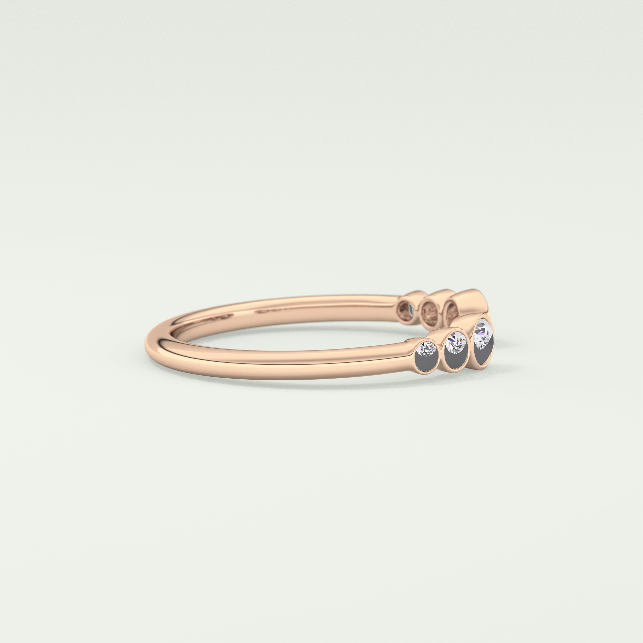 0.22 TCW Round Shaped Moissanite Wedding Band