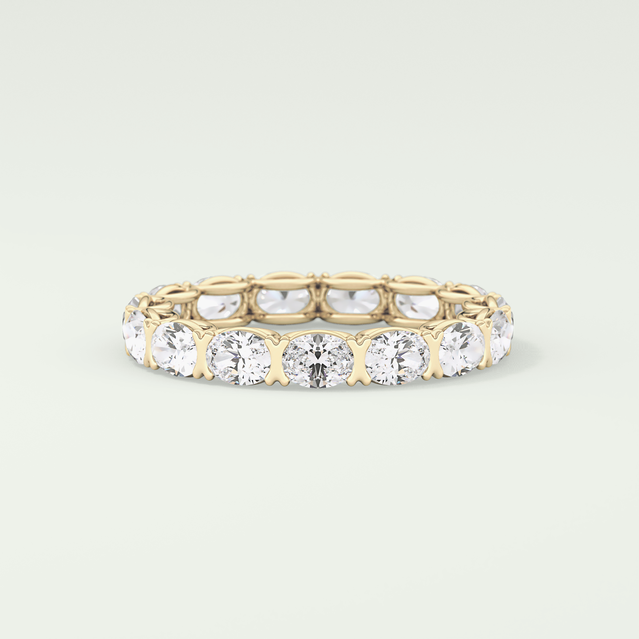 2.25 TCW Oval Shaped Lab-Grown Diamond Wedding Band 2
