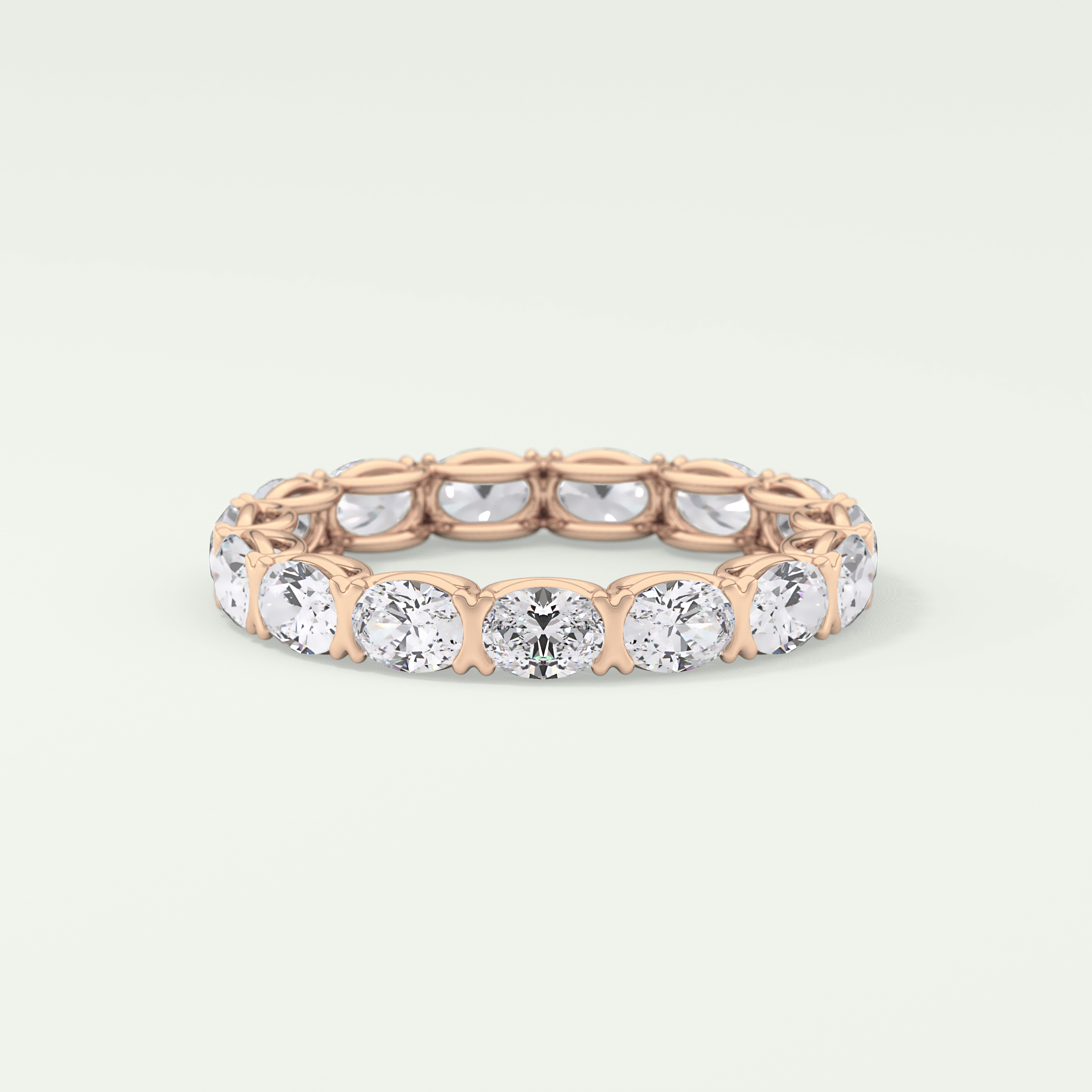 2.25 TCW Oval Shaped Lab-Grown Diamond Wedding Band 7