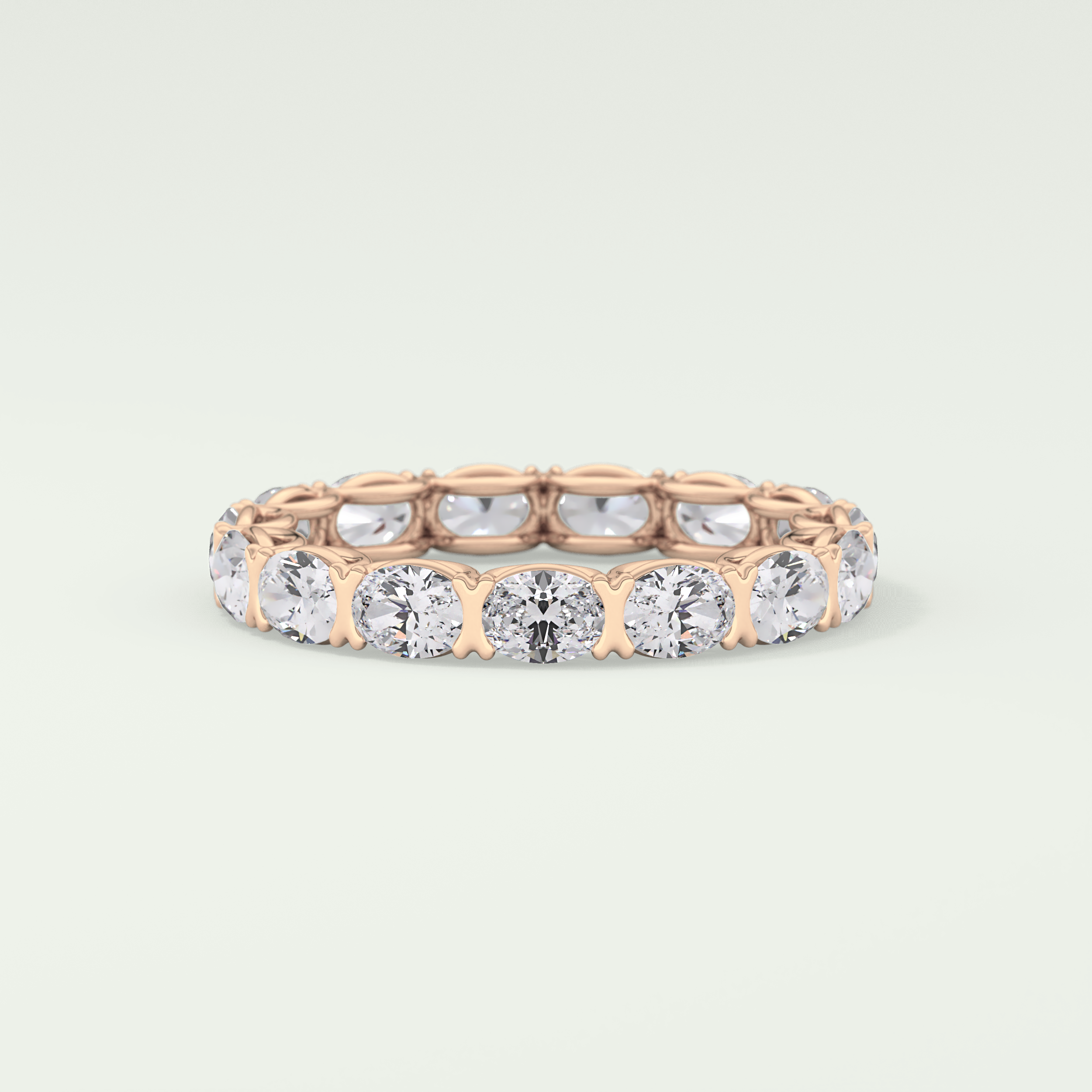 2.25 TCW Oval Shaped Lab-Grown Diamond Wedding Band 9