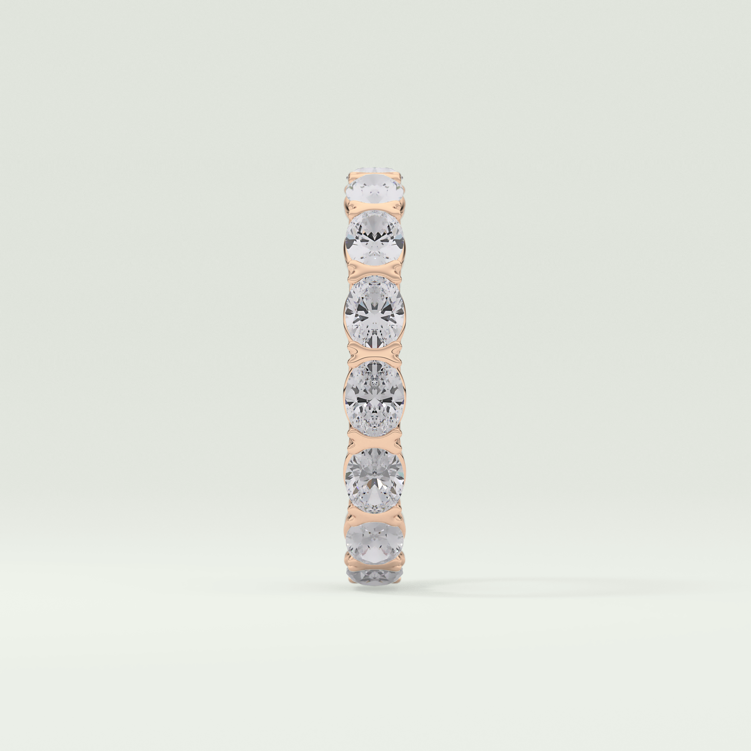 2.25 TCW Oval Shaped Lab-Grown Diamond Wedding Band 10