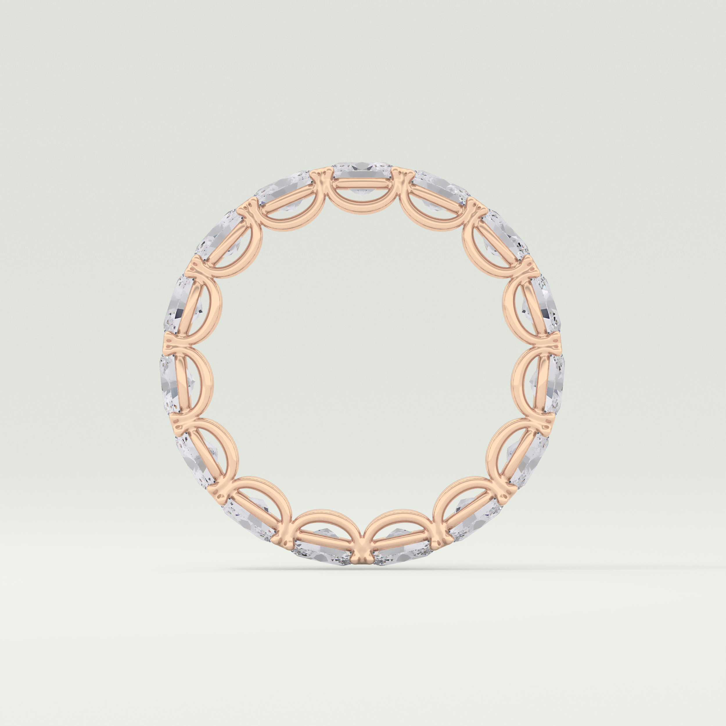 2.25 TCW Oval Shaped Lab-Grown Diamond Wedding Band 12