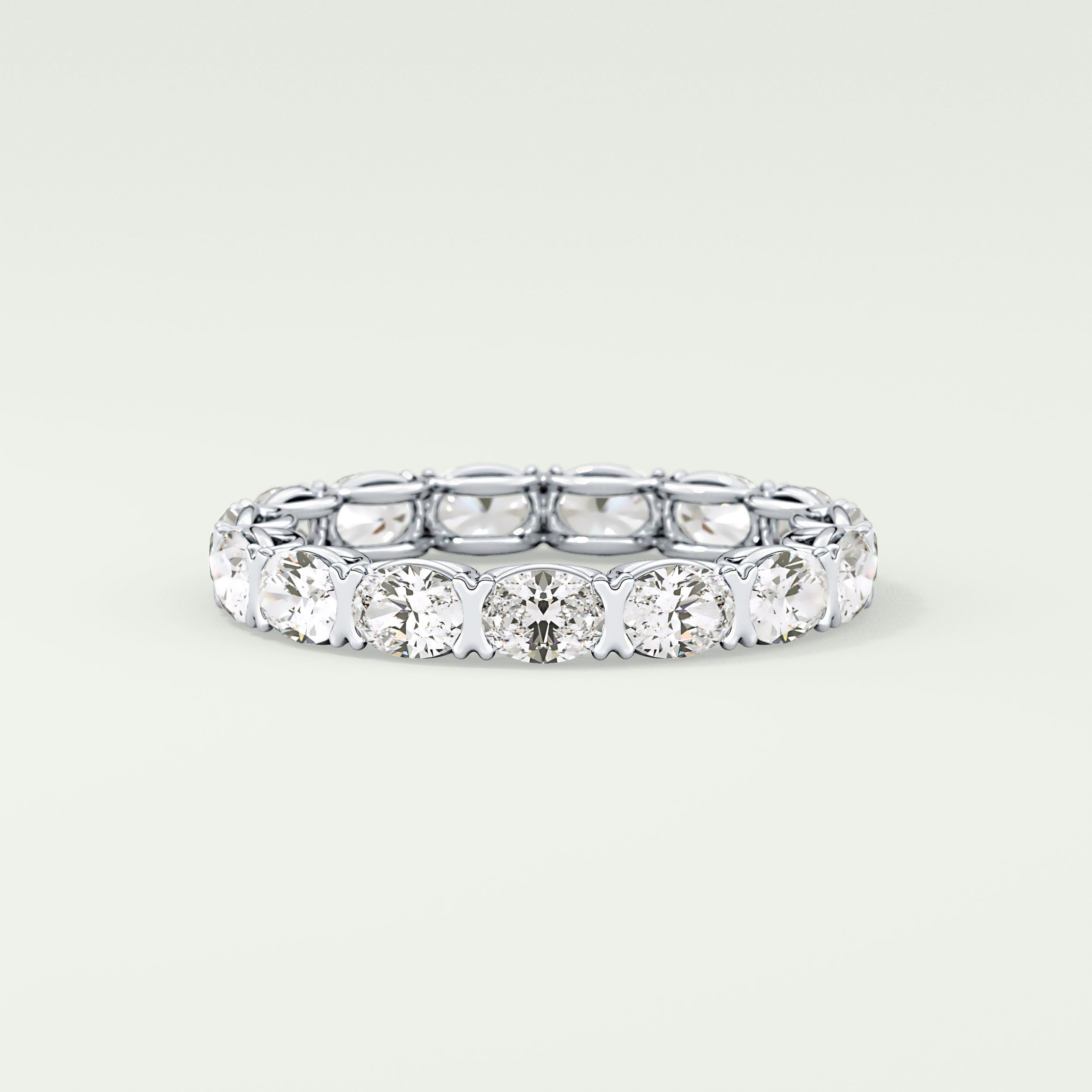 2.25 TCW Oval Shaped Lab-Grown Diamond Wedding Band 14