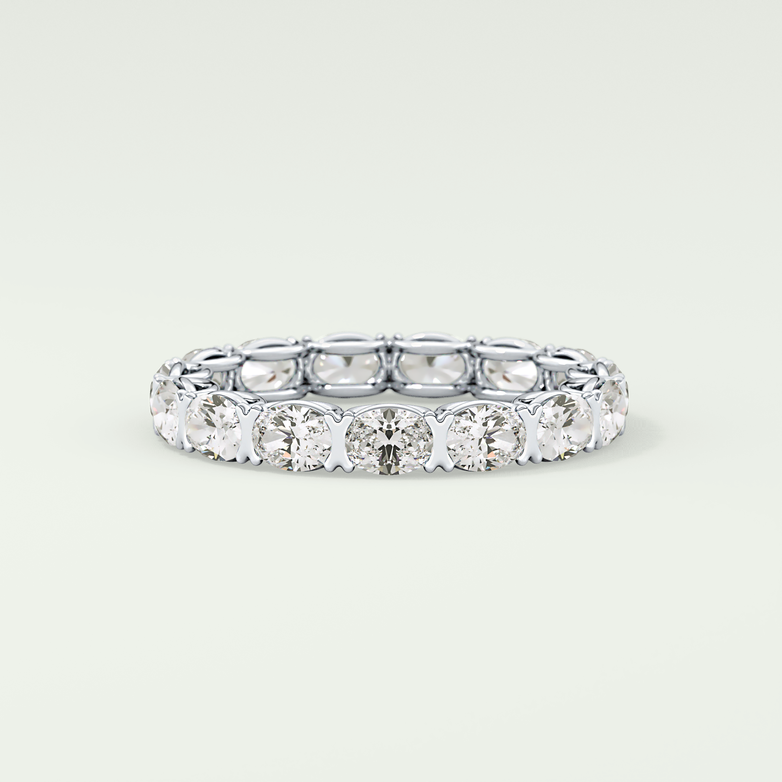 2.25 TCW Oval Shaped Lab-Grown Diamond Wedding Band 15